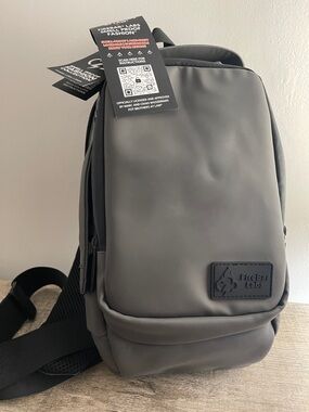 Gray Sling Belt Bag - Compact Crossbody for Men